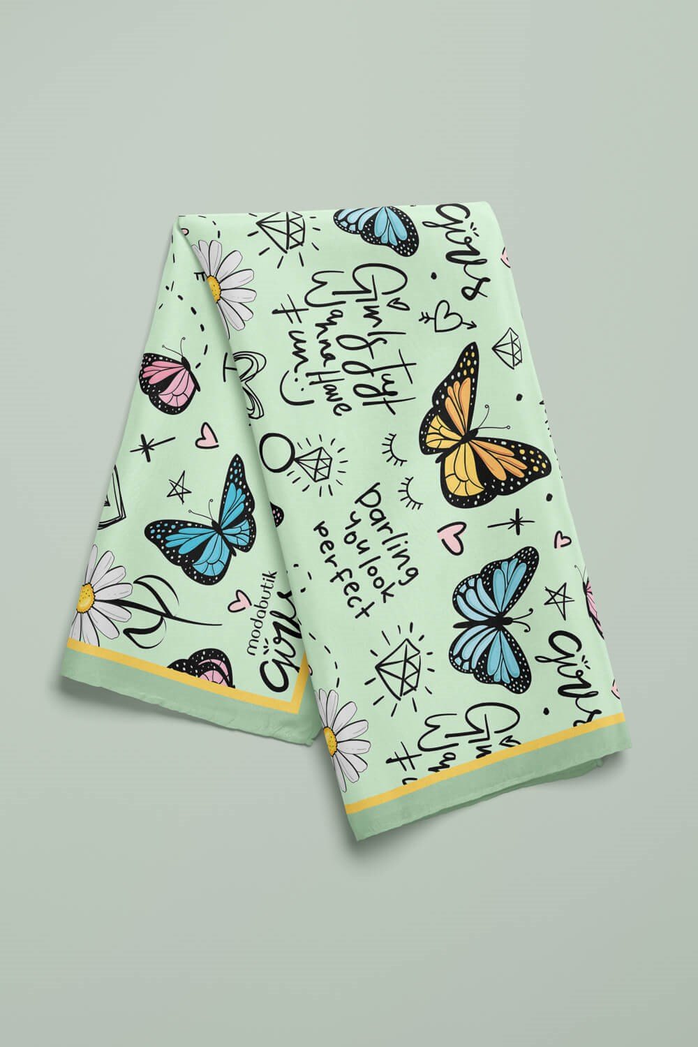 Z1 Violla Kelebek Desenli Bandana