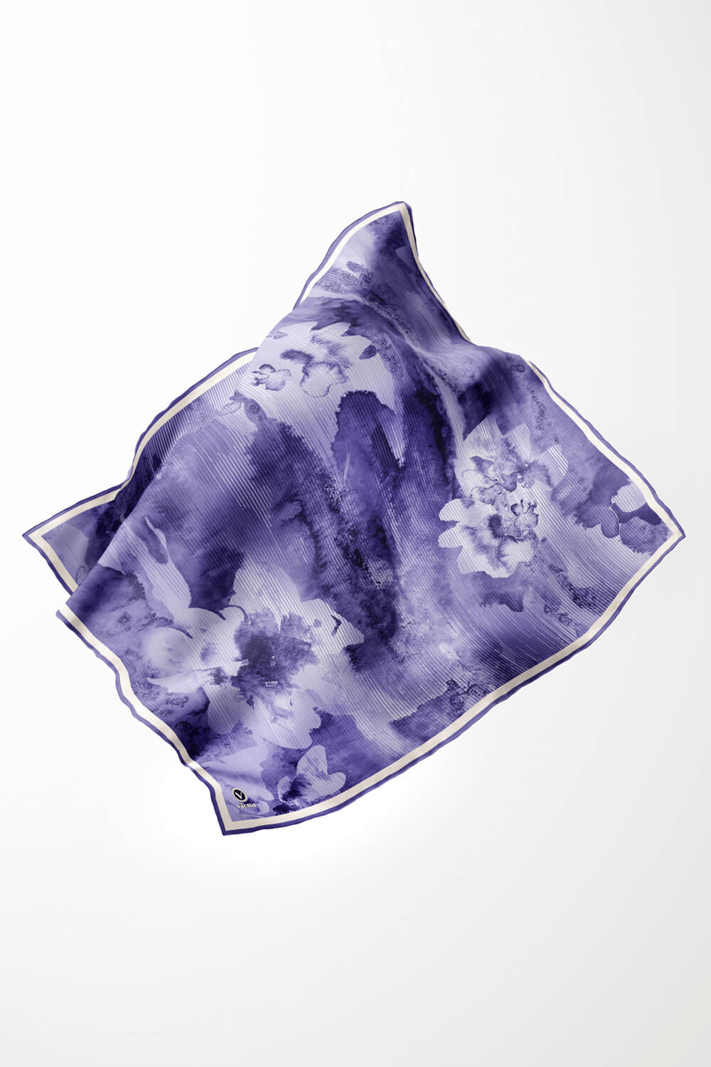 Twill Batik Desenli Saks Renkli 90x90 Eşarp (İpek İçermez) Dikim Şekli : El Dikişi
