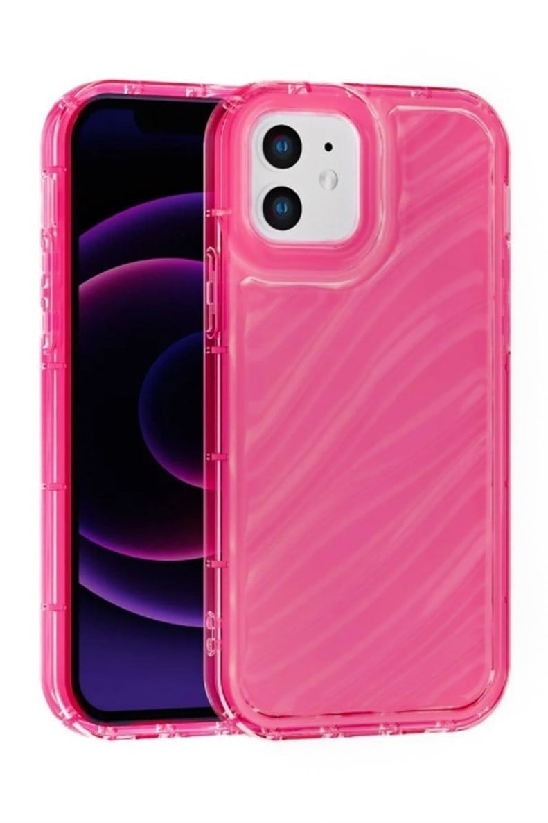 iPhone 11 Kılıf – Kabartmalı Parlak Desenli Darbe Emici Silikon Telefon Kılıfı