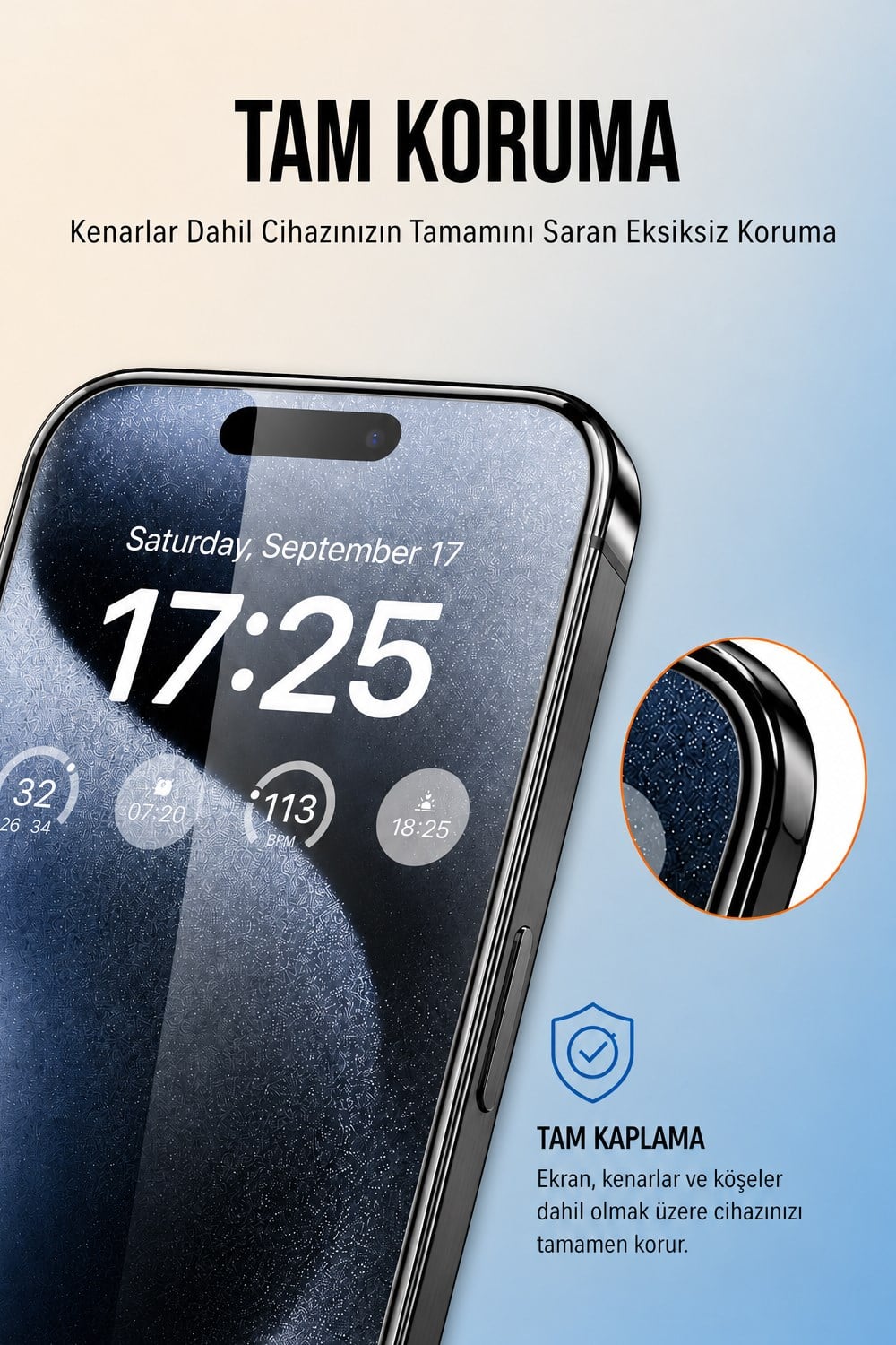 İPhone 17 Pro Max Hayalet Ekran Koruyucu % 100 Cam (Temperli)  Kolay Kurulum Aparatlı