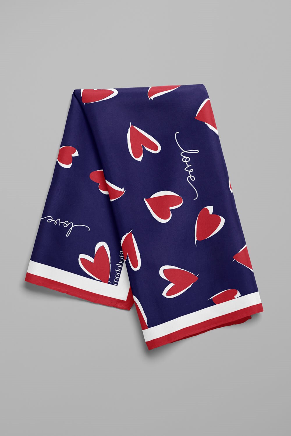 Y32 Modabutik Kalp Desenli Bandana