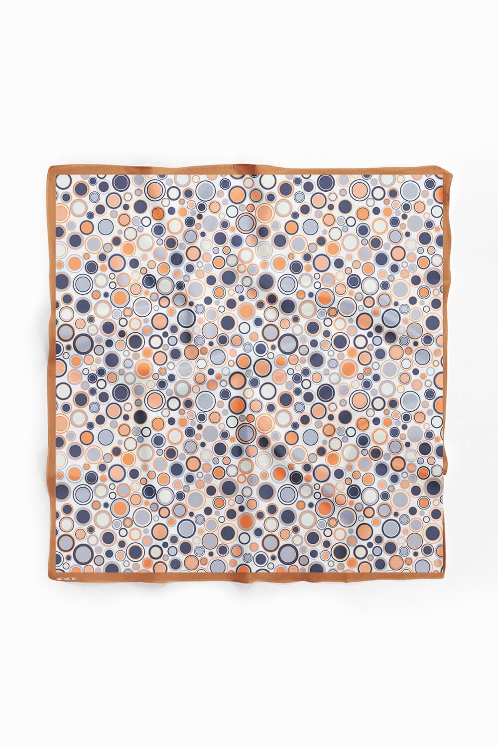 Violla D111 Kadın Halka Desenli Bandana 50x50 Mavi Turuncu Gri DG0486-22