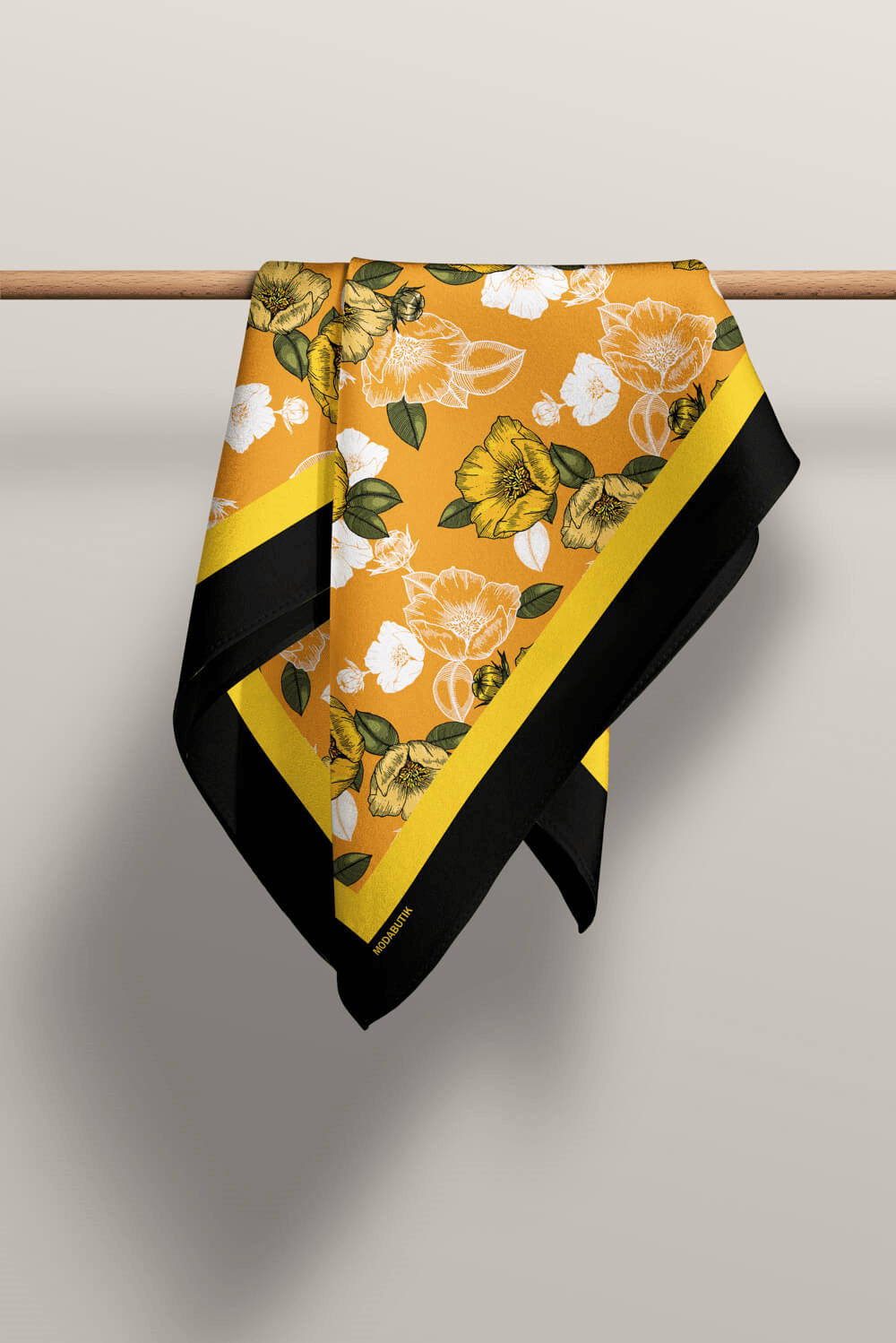 C98 Kadın Kavuniçi Sarı Sevda Desenli 50x50 Bandana HYL DG0993-22