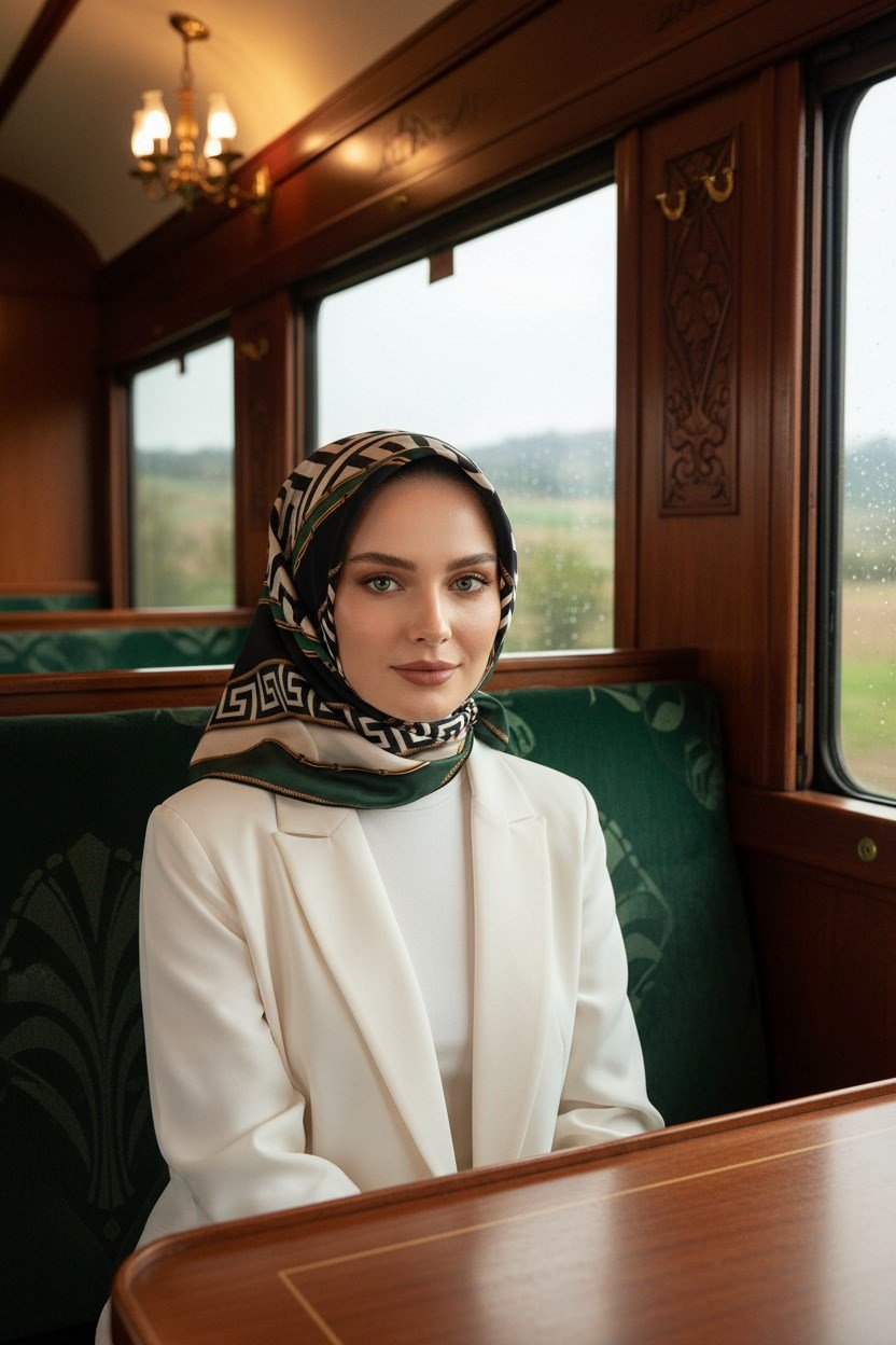% 57 İPEK % 43 VİSKON Twill İpek Labirent Ve Geometrik Desenli Zümrüt Yeşili - Siyah Renkli 90x90 Eşarp Dikim Şekli : El Dikişi