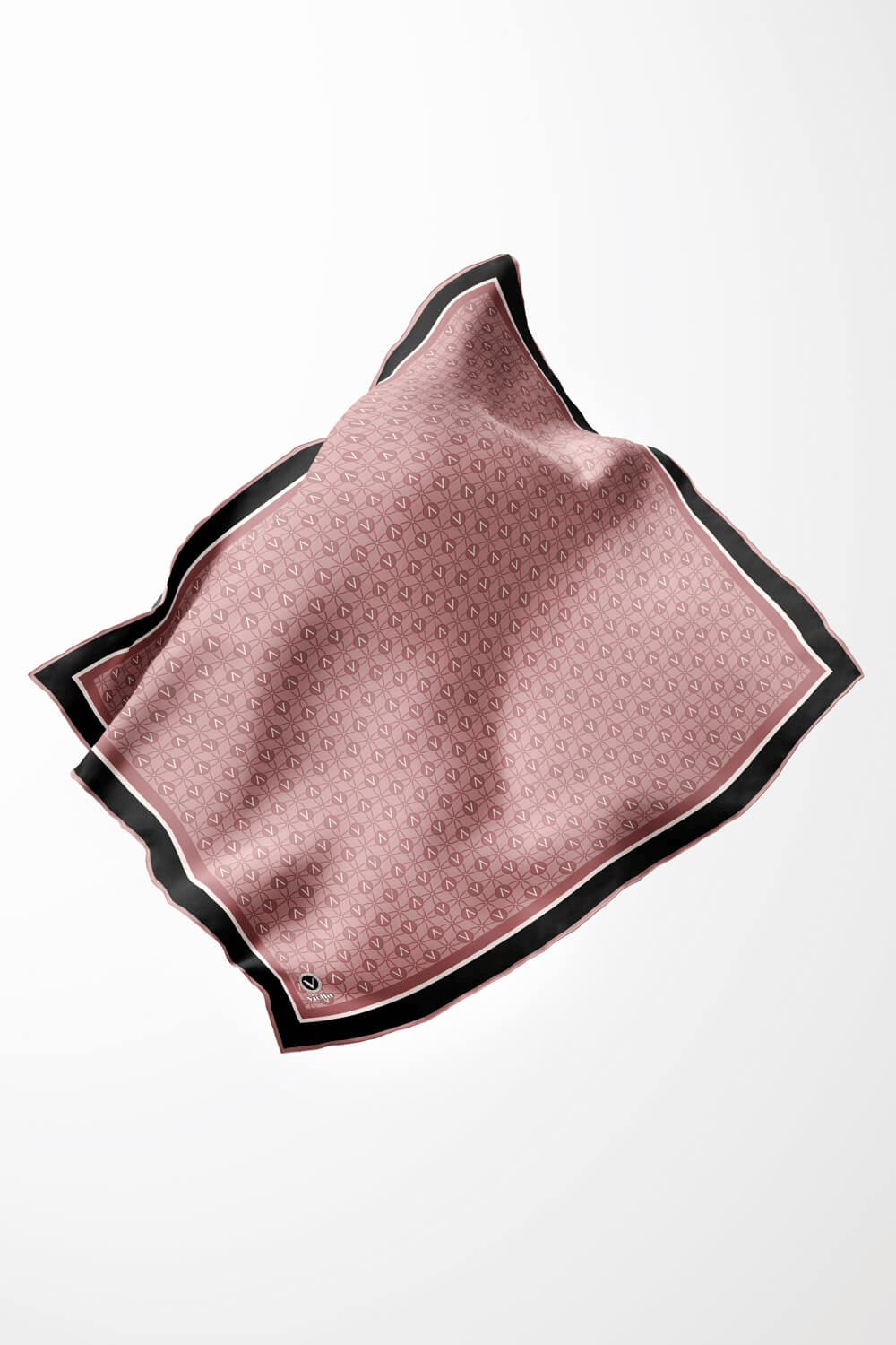 Twill V Desenli Pudra Renkli 90x90 Eşarp (İpek İçermez) Dikim Şekli : El Dikişi