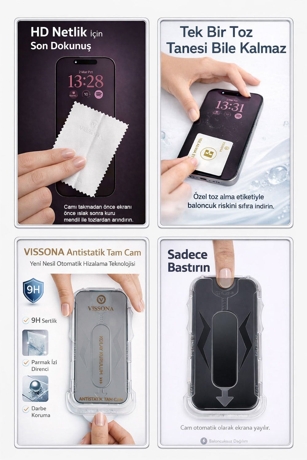 İPhone 15 Plus Hayalet Ekran Koruyucu % 100 Cam (Temperli)  Kolay Kurulum Aparatlı