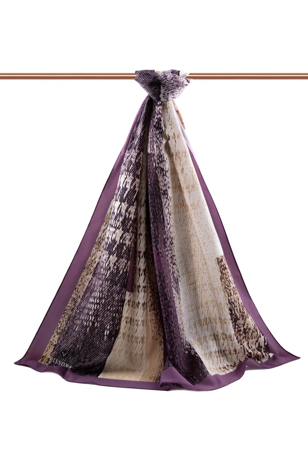 KREP KAZAYAĞI DESENLİ LİLA RENKLİ 75X195 KIRIŞMAZ ŞAL