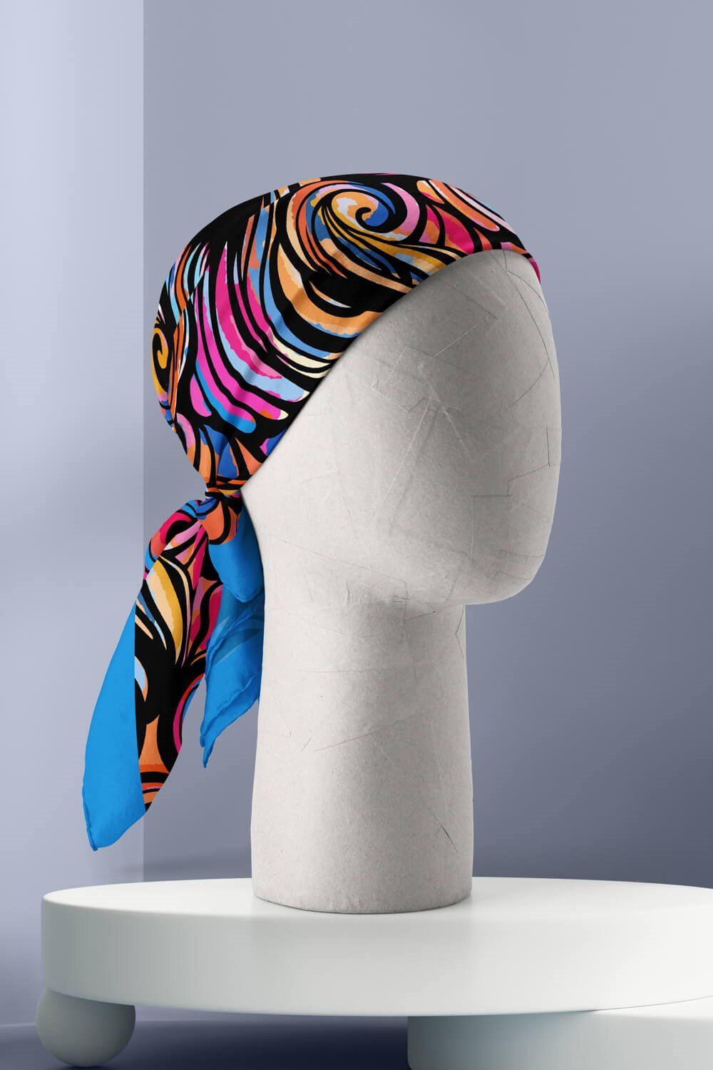 Violla D48 Kadın Egzotik Desenli Bandana 50x50 Mor DG0291-22