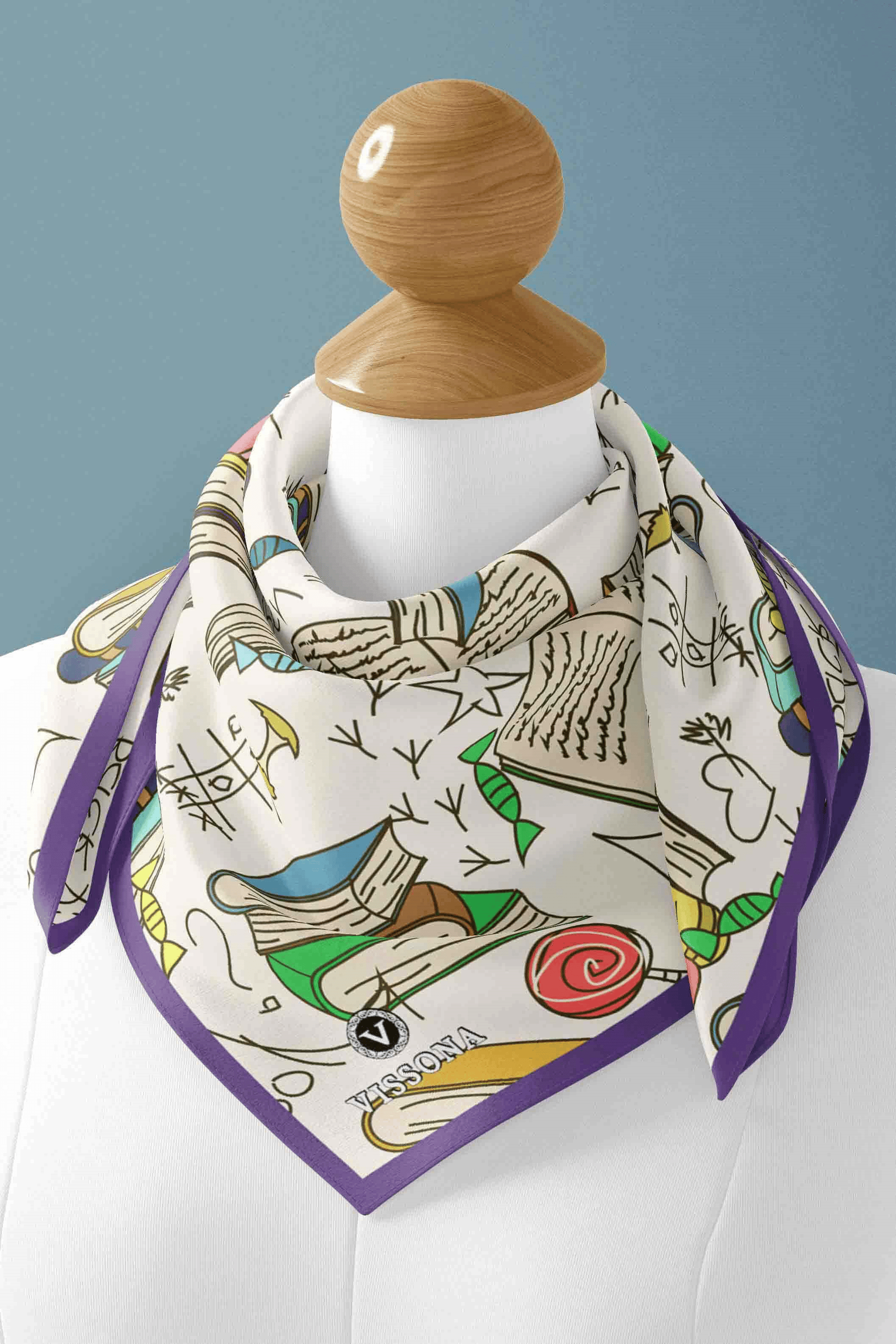 100% Silk Headscarf for Women - 22