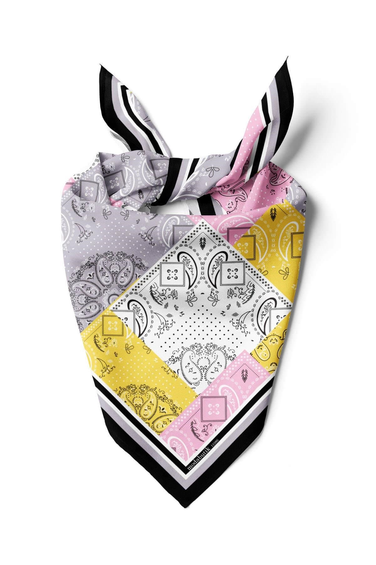 Violla F72 ŞAL TASARIMLI PATCHWORK  BANDANA  DG11986