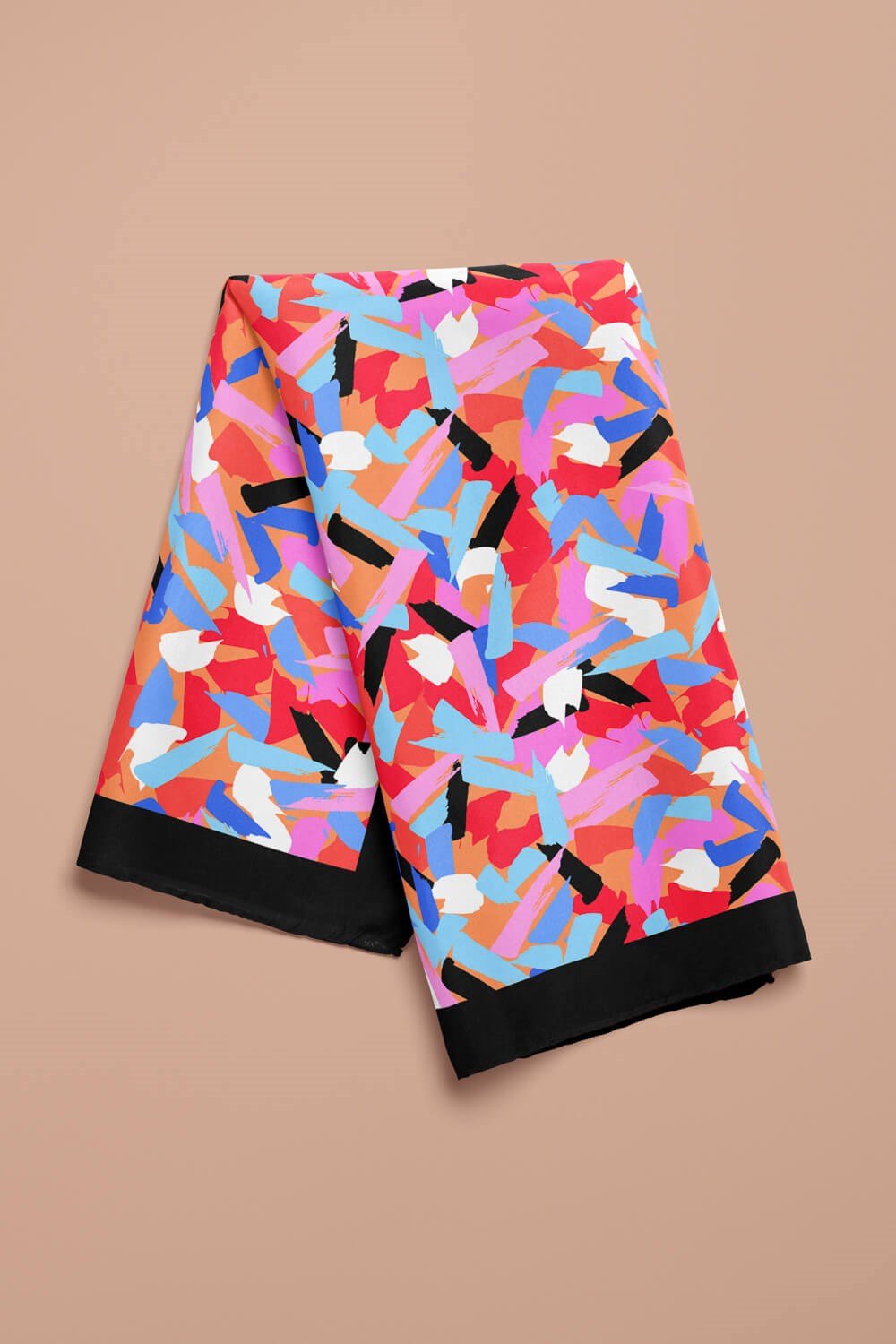 Violla B39 Kadın Çok Renkli Fırça Efekli Desenli 50x50 Bandana HYL DG0758-22