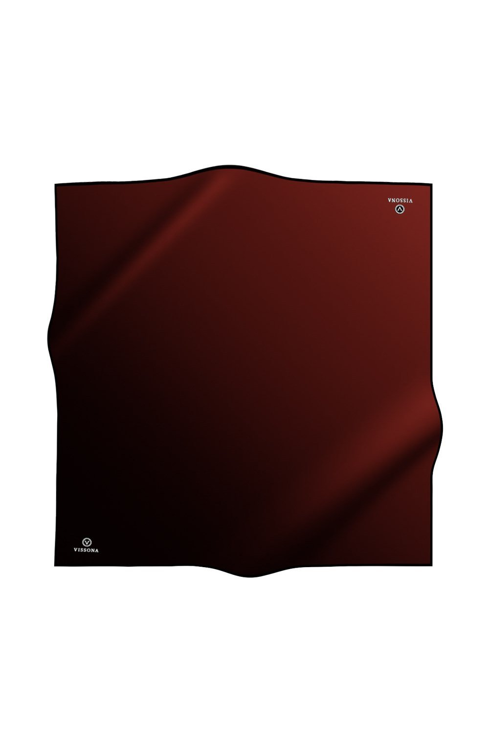 % 57  İPEK % 43 VİSKON Twill İpek Degrade Desenli Bordo Renkli 90x90 Eşarp Dikim Şekli : El Dikişi