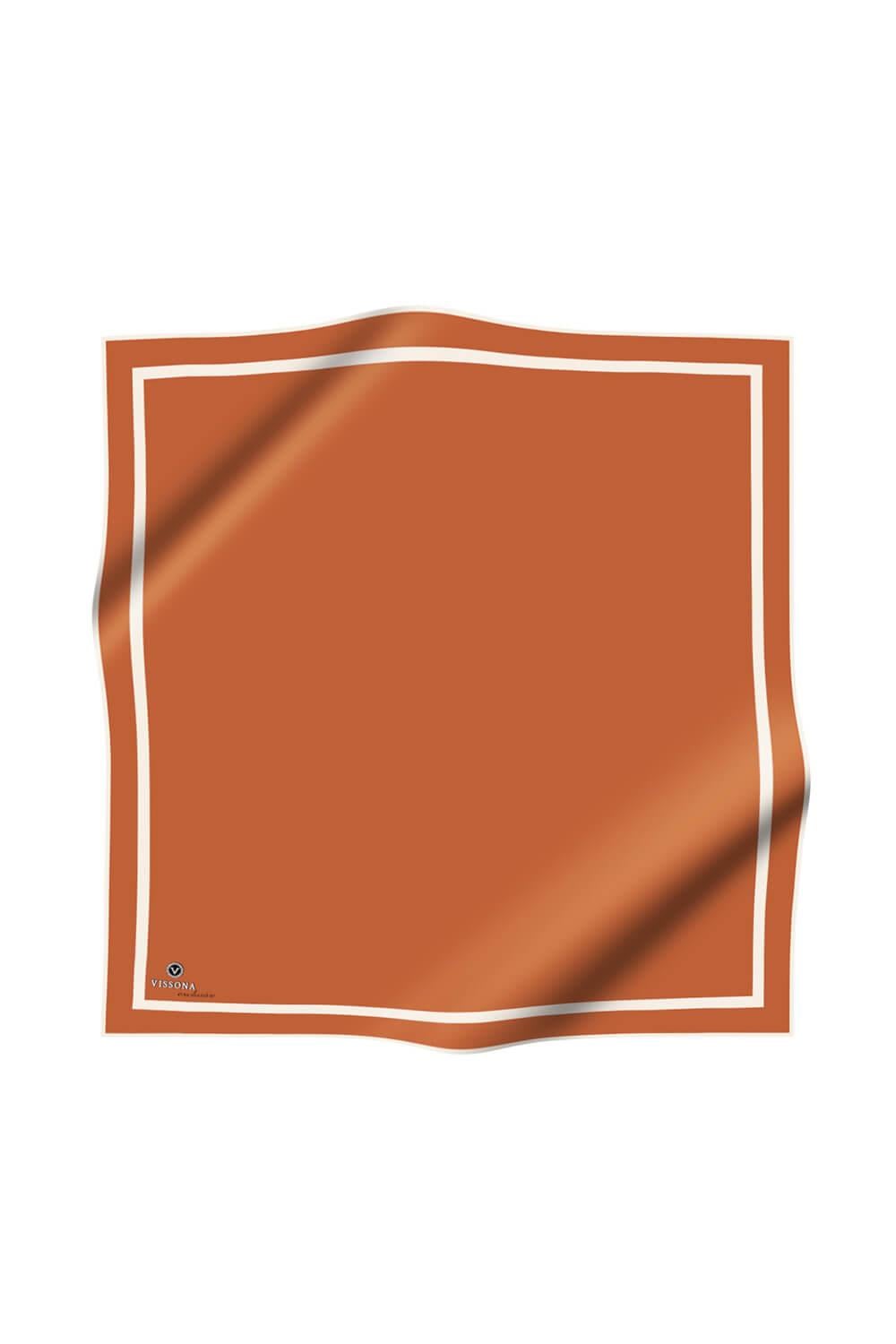100% Twill İpek Düz Renk Bordür Desenli Taba - Krem Renkli Daha Tok Exclusive Serisi 90x90 Dikim Şekli : El Dikişi Eşarp