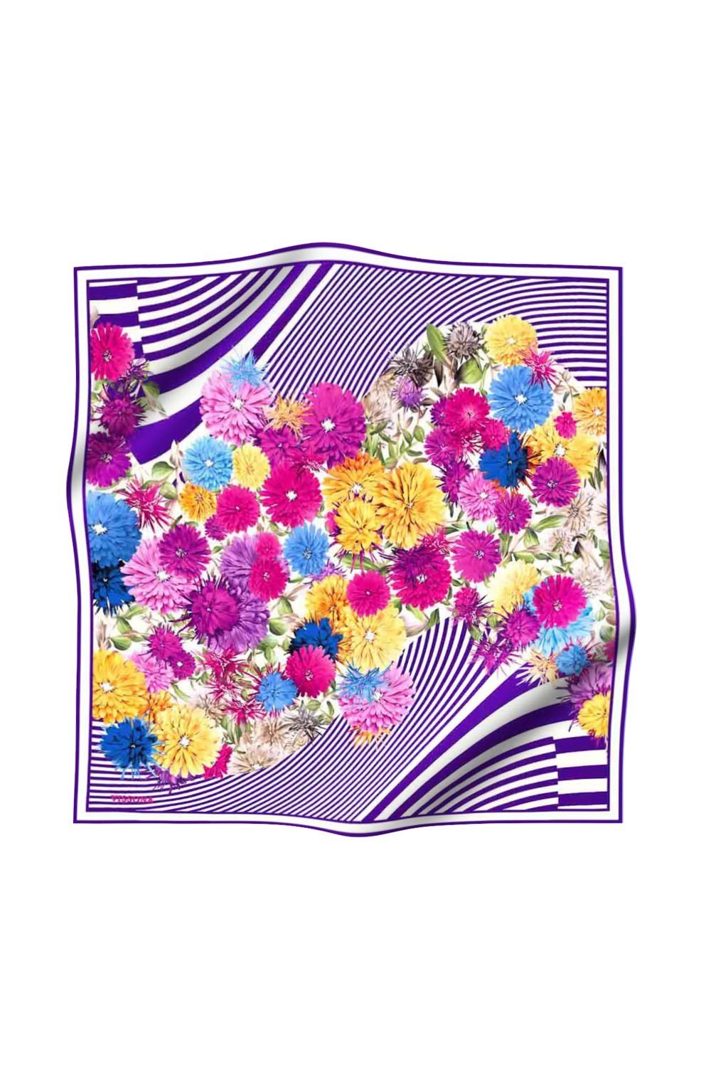 %100 İpek Kadın Desenli Bandana 80x80