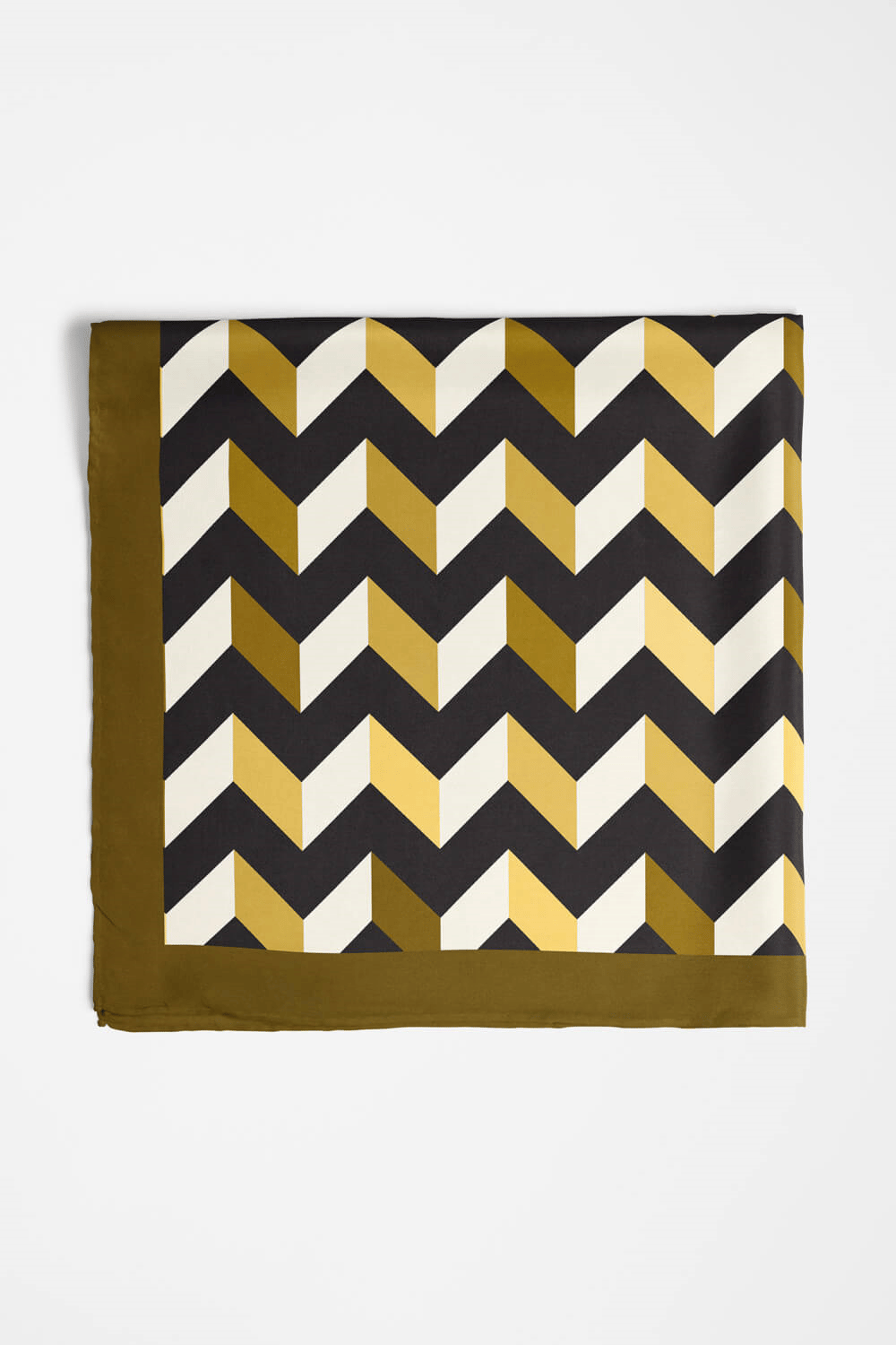 D120 Kadın Üçgen Desenli Bandana 50x50 Sarı DG0328-22