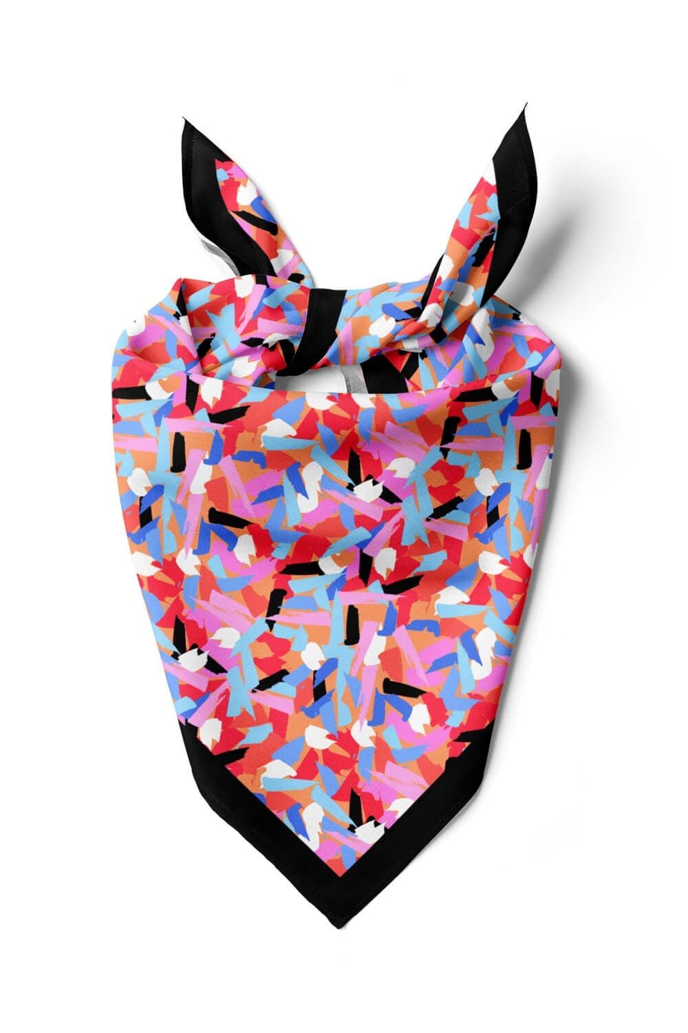 Violla B39 Kadın Çok Renkli Fırça Efekli Desenli 50x50 Bandana HYL DG0758-22