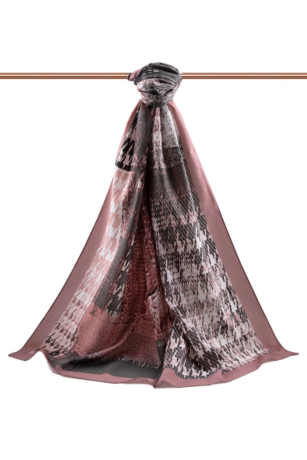 KREP KAZAYAĞI DESENLİ PUDRA RENKLİ 75X195 KIRIŞMAZ ŞAL