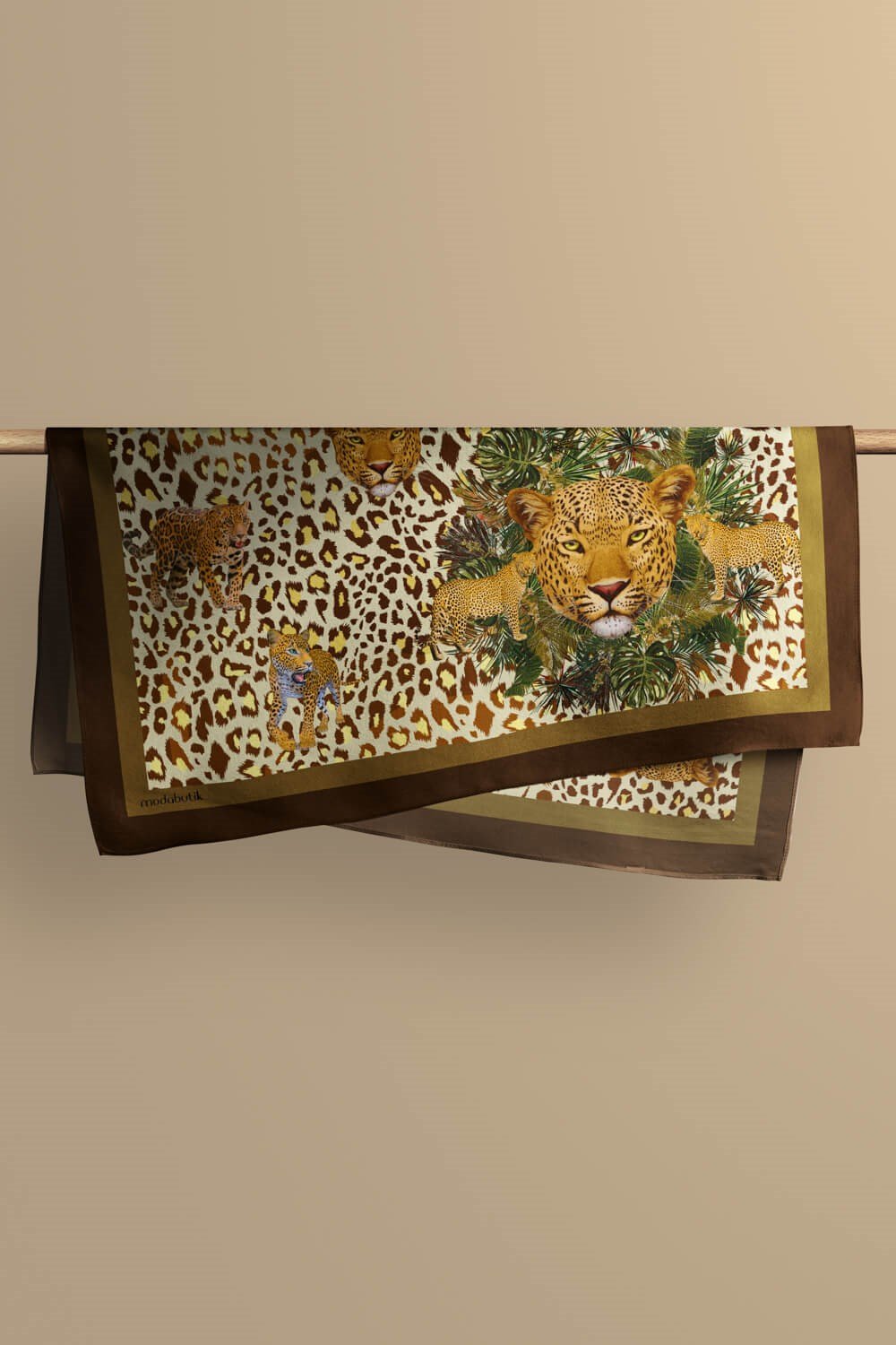 Violla D58 Kadın Kaplan Desenli 50x50 Bandana HYL DG01288-22