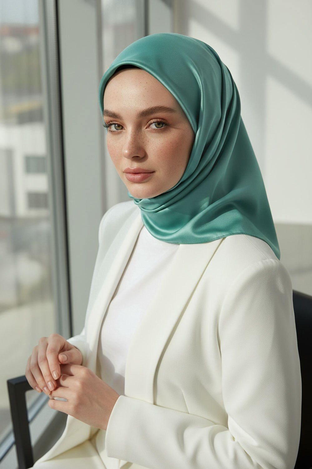 %100 Saf İpek Twill Eşarp 90x90 – Düz Renk, Kaymayan Tok Dokulu, El Dikişli
