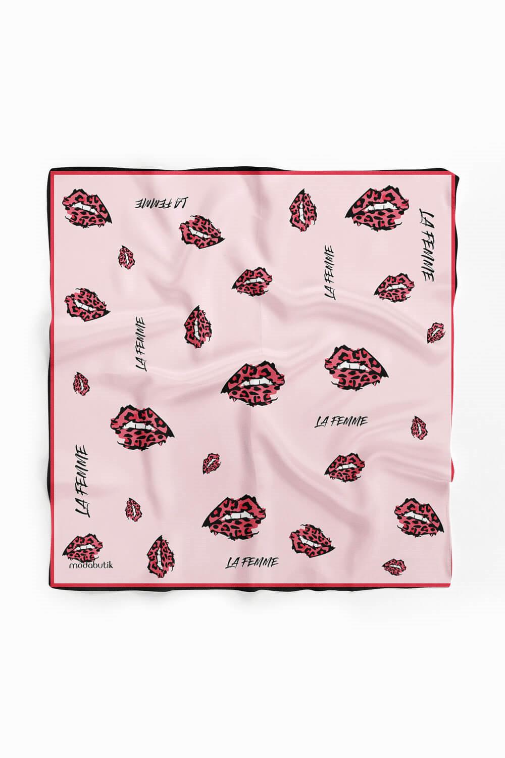 B77 Modabutik Dudak Desenli Bandana