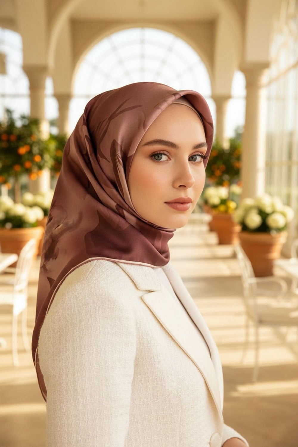 % 57 İPEK % 43 VİSKON Twill İpek Çiçek Desenli Pudra Renkli 90x90 Dikim Şekli : El Dikişi Eşarp
