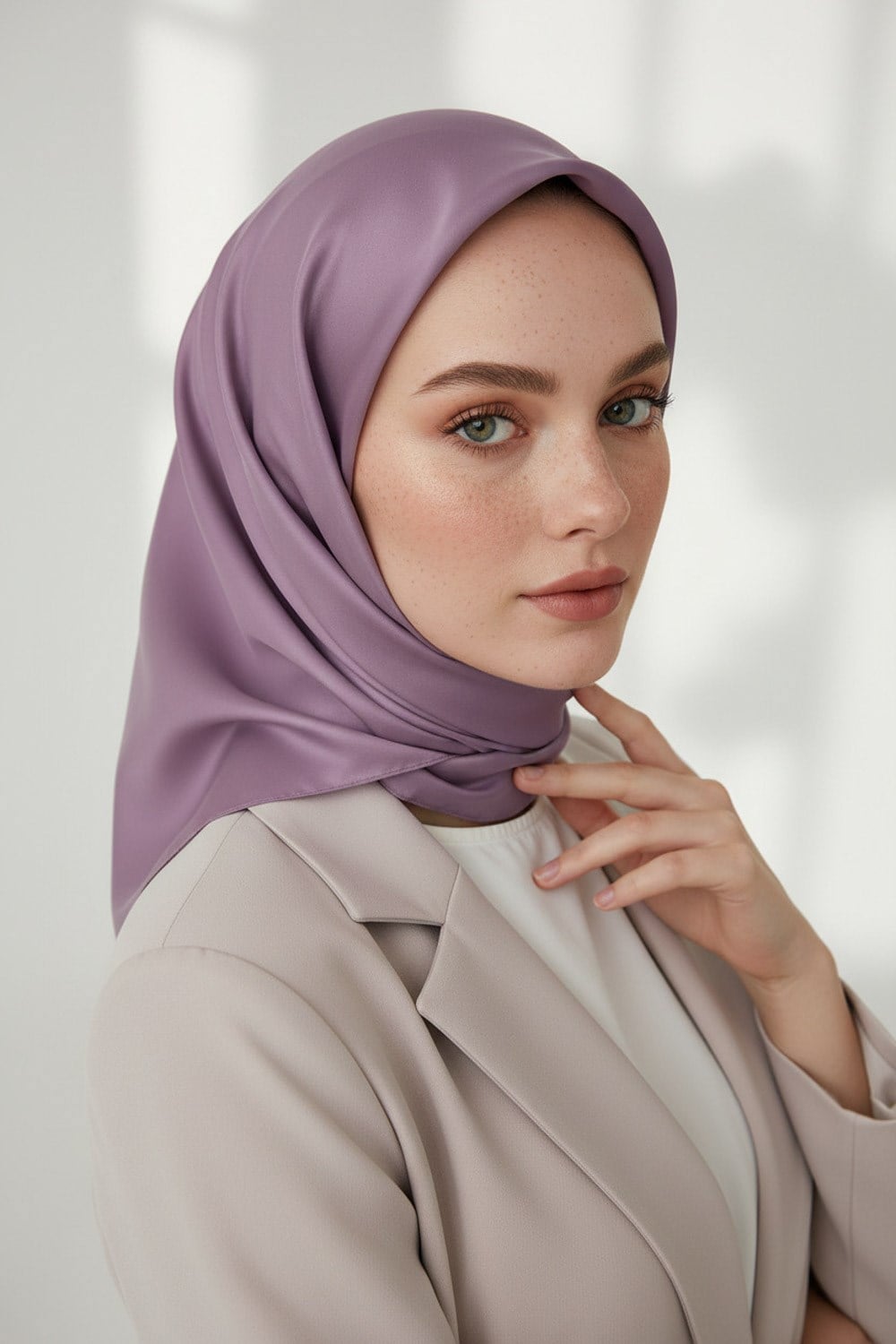 Viskon Twill İpek Az Hatalı Koyu Gül Kurusu Renkli 90x90 Düz Eşarp Dikim Şekli : El Dikişi