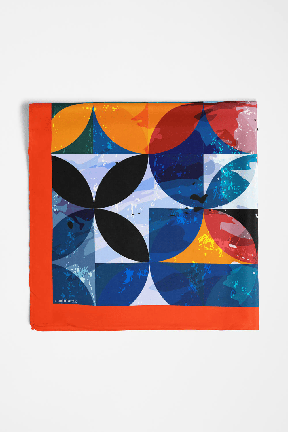 C80 Kadın Yuvarlak Desenli Bandana 50x50 DG0414-22
