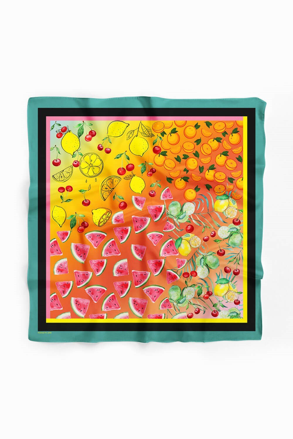 Violla G59 Kadın Kırmızı Fruits Desenli 50x50 Bandana DG01456-22