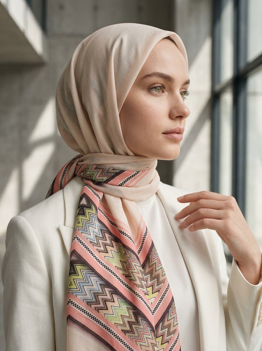 %100 Saf İpek Şal İnce Saten Vual Dokuma 90x210 Şal