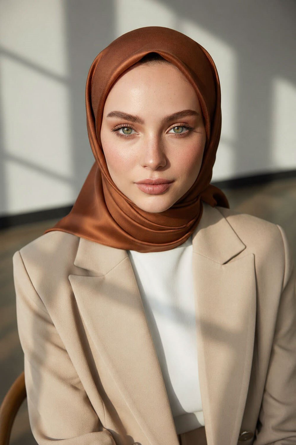 %100 Twill İpek Düz Kiremit Renkli Daha Tok Exclusive Serisi 90x90 Eşarp Dikim Şekli : El Dikişi