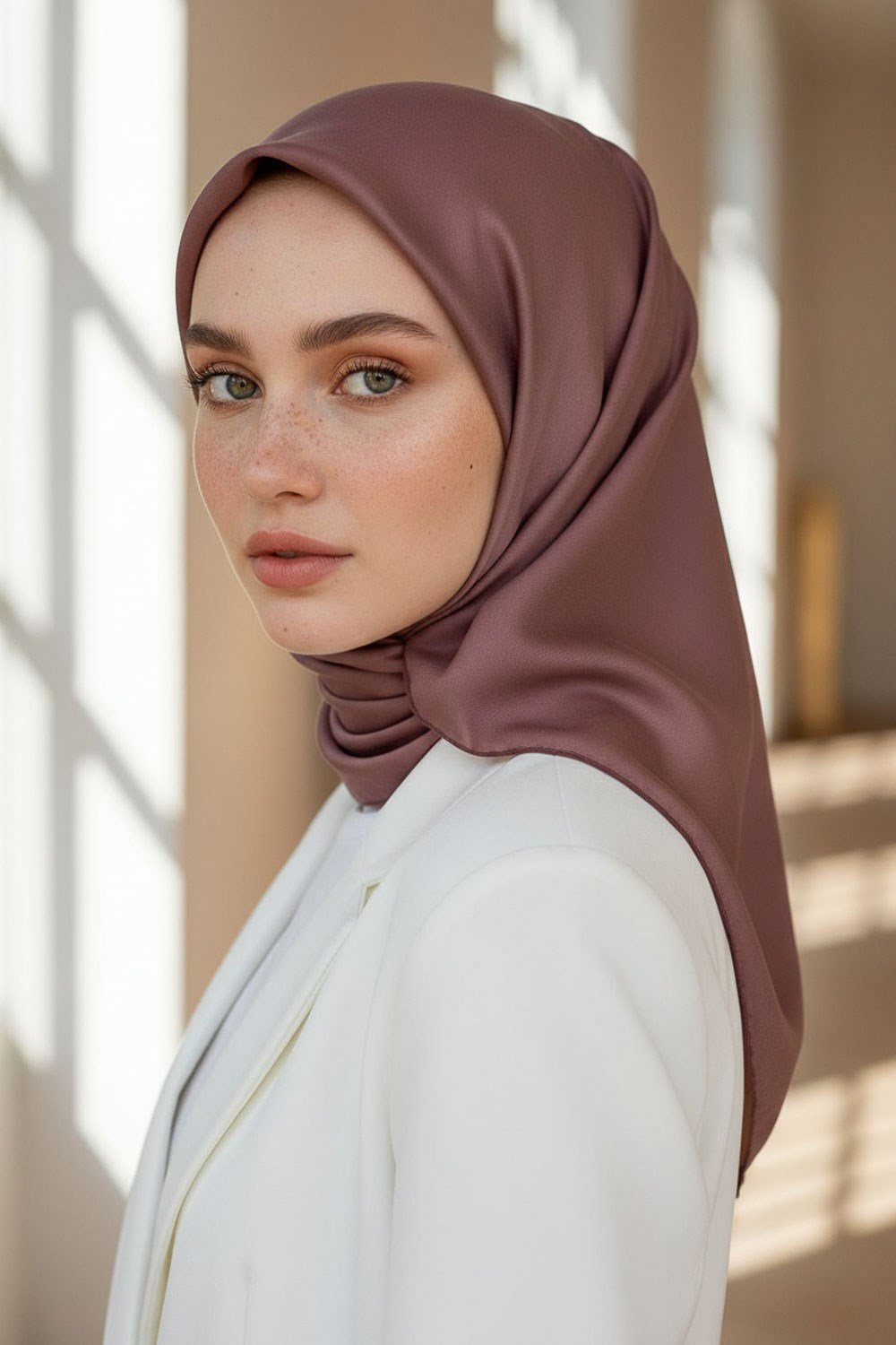 %100 Twill İpek Düz Gül Kurusu Renkli Daha Tok Exclusive Serisi 90x90 Eşarp Dikim Şekli : El Dikişi