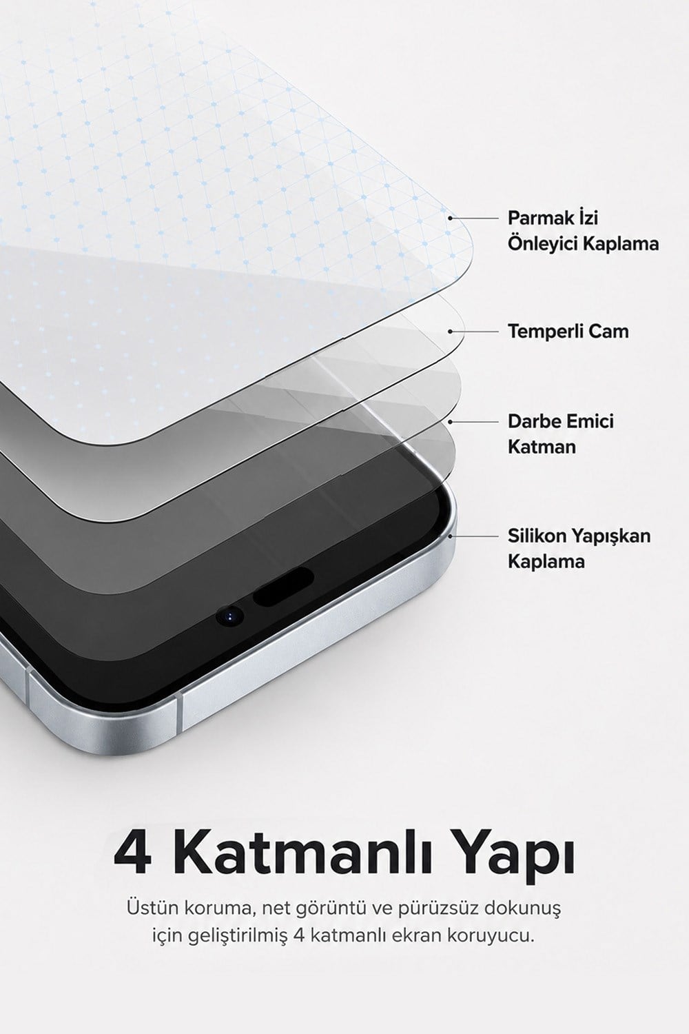 İPhone 16 Hayalet Ekran Koruyucu % 100 Cam (Temperli)  Kolay Kurulum Aparatlı