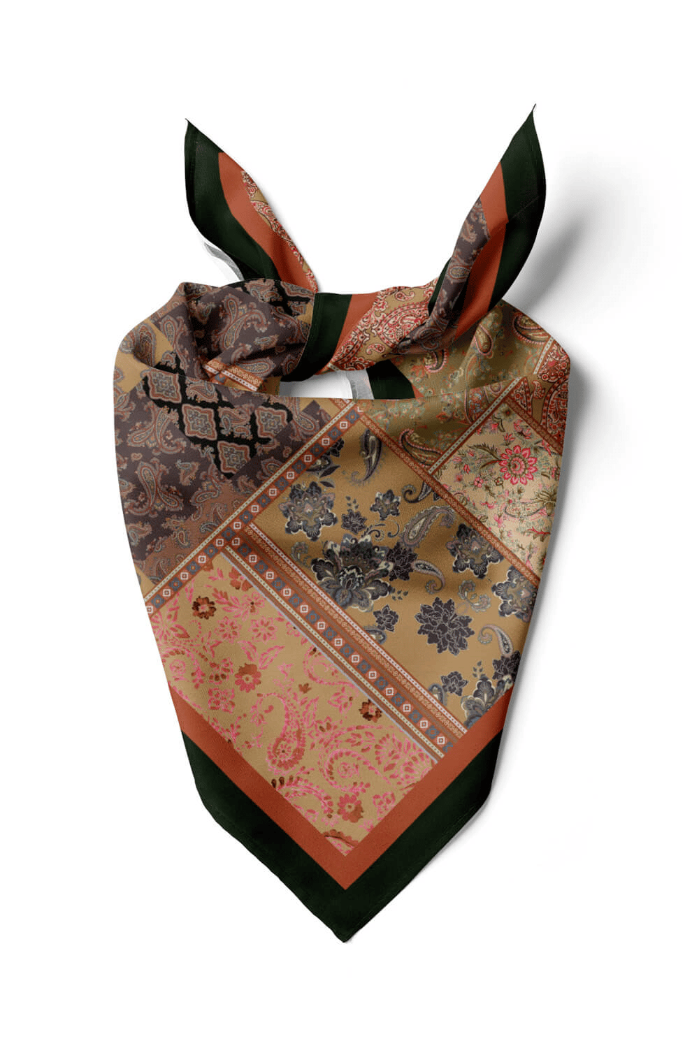 F31 Kadın Etnik Desenli 50x50 Bandana HYL DG01272-22