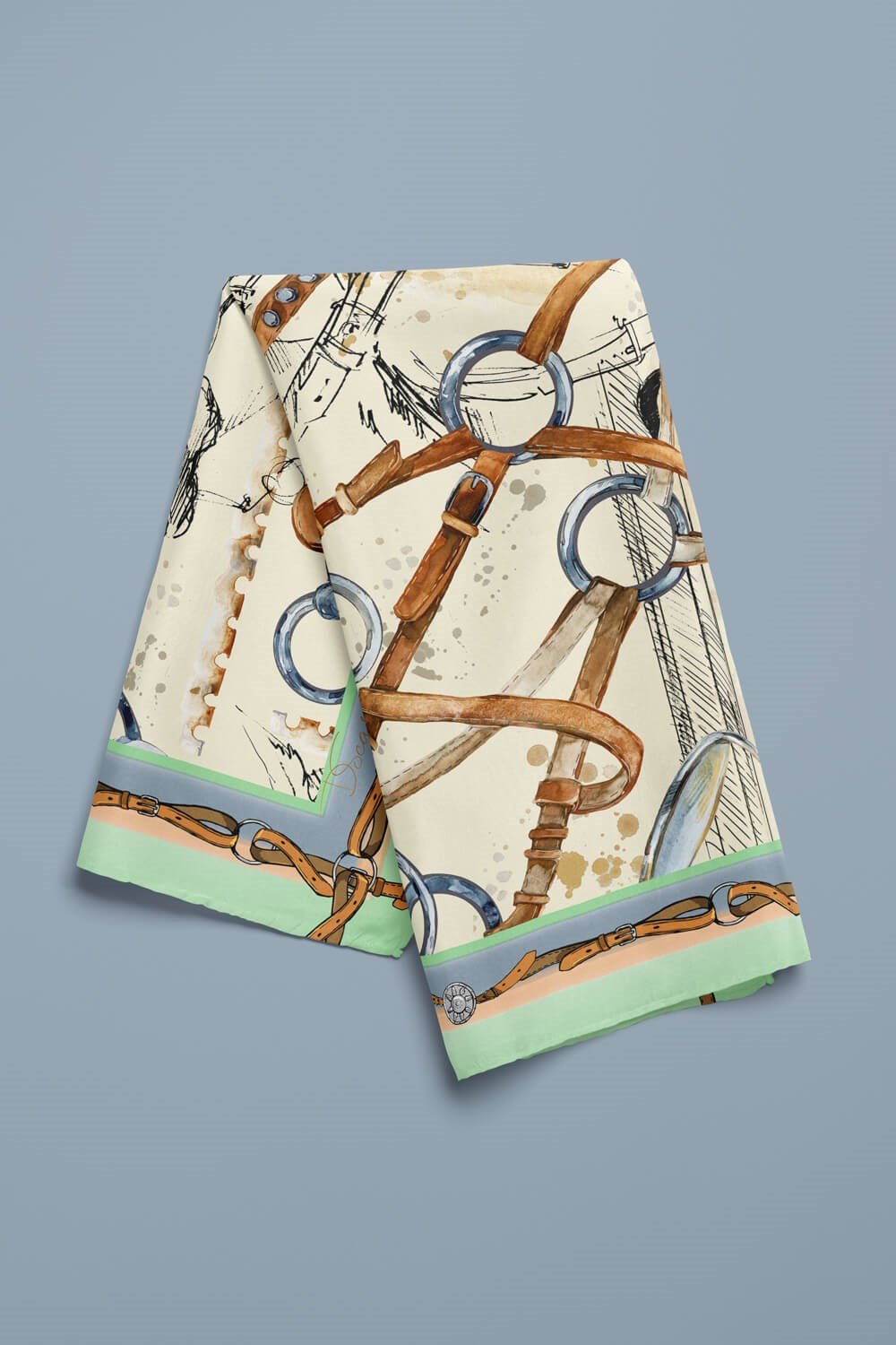 Violla E98 HORSE WATERCOLOR VINTAGE TASARIM BANDANA
