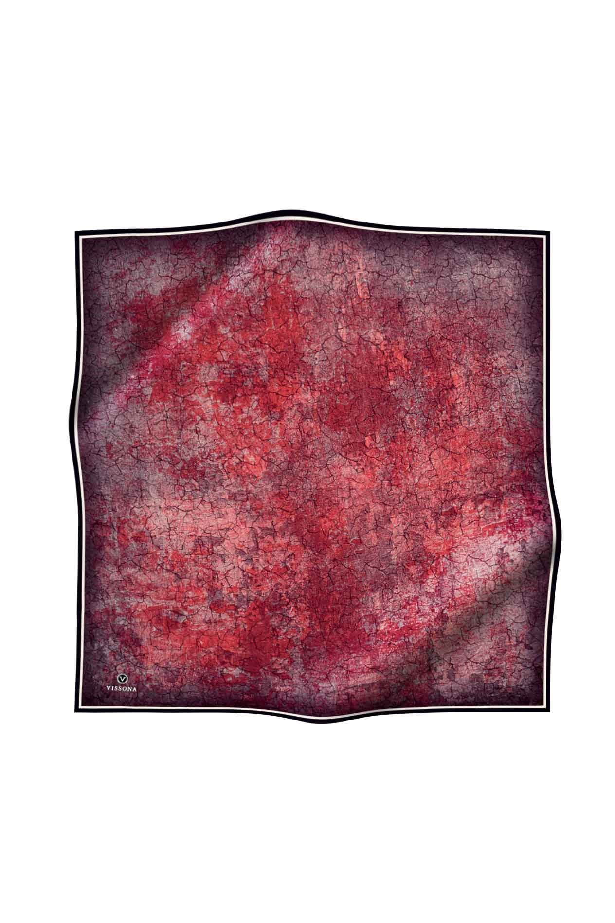 % 57 İPEK % 43 VİSKON Twill İpek Bulut  Desenli Bordo Renkli 90x90 Eşarp Dikim Şekli : El Dikişi