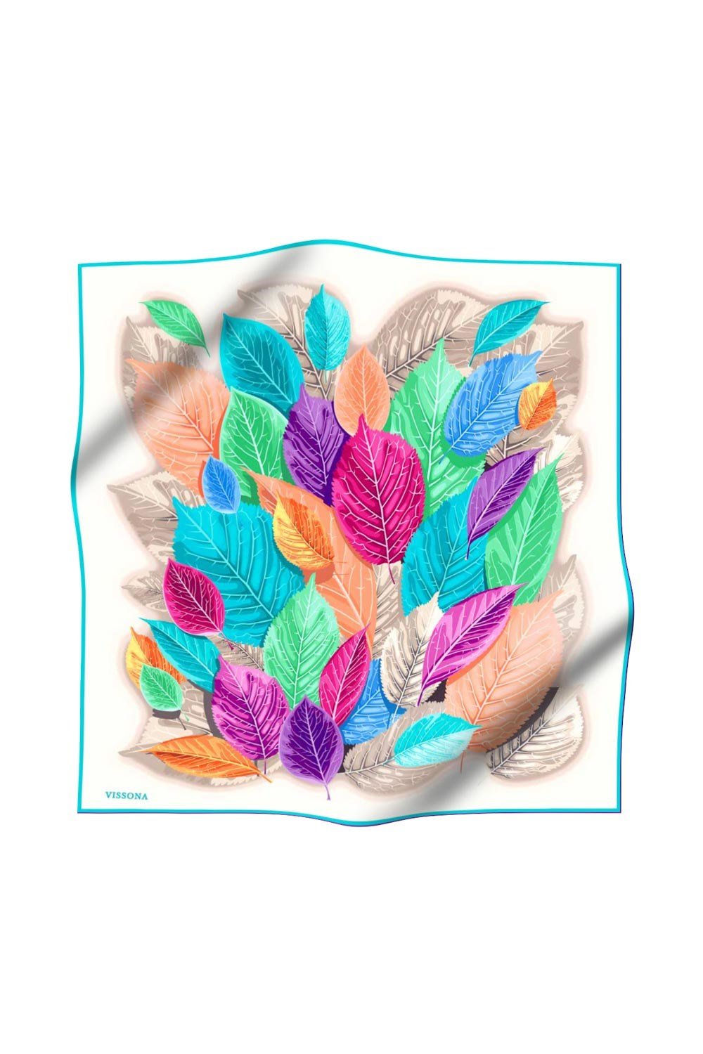 %100 İpek Kadın Desenli Bandana 80x80