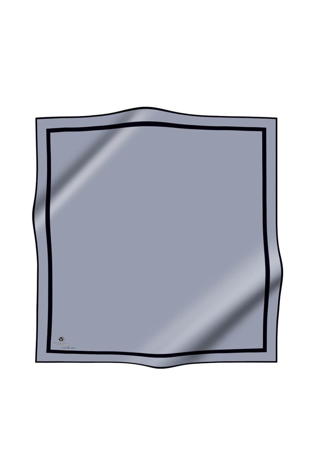 100% Twill İpek Düz Renk Bordür Desenli Gri Siyah Renkli Daha Tok Exclusive Serisi 90x90 Dikim Şekli : El Dikişi Eşarp