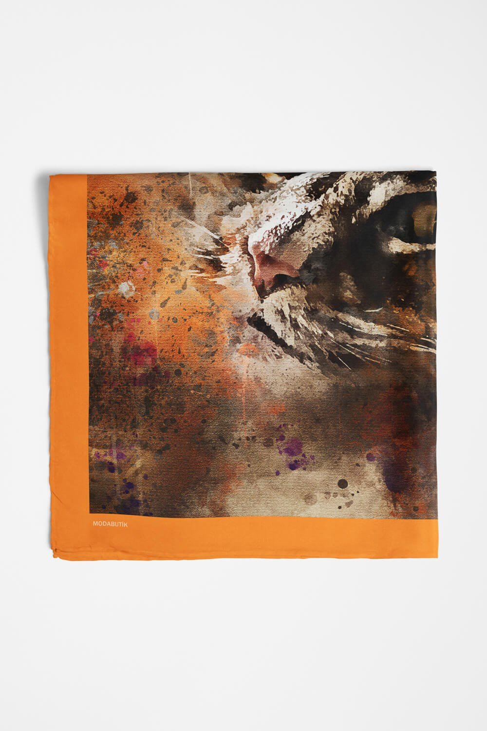 Violla E21 Kadın Kedi Desenli Bandana 50x50 Gri DG0295-22