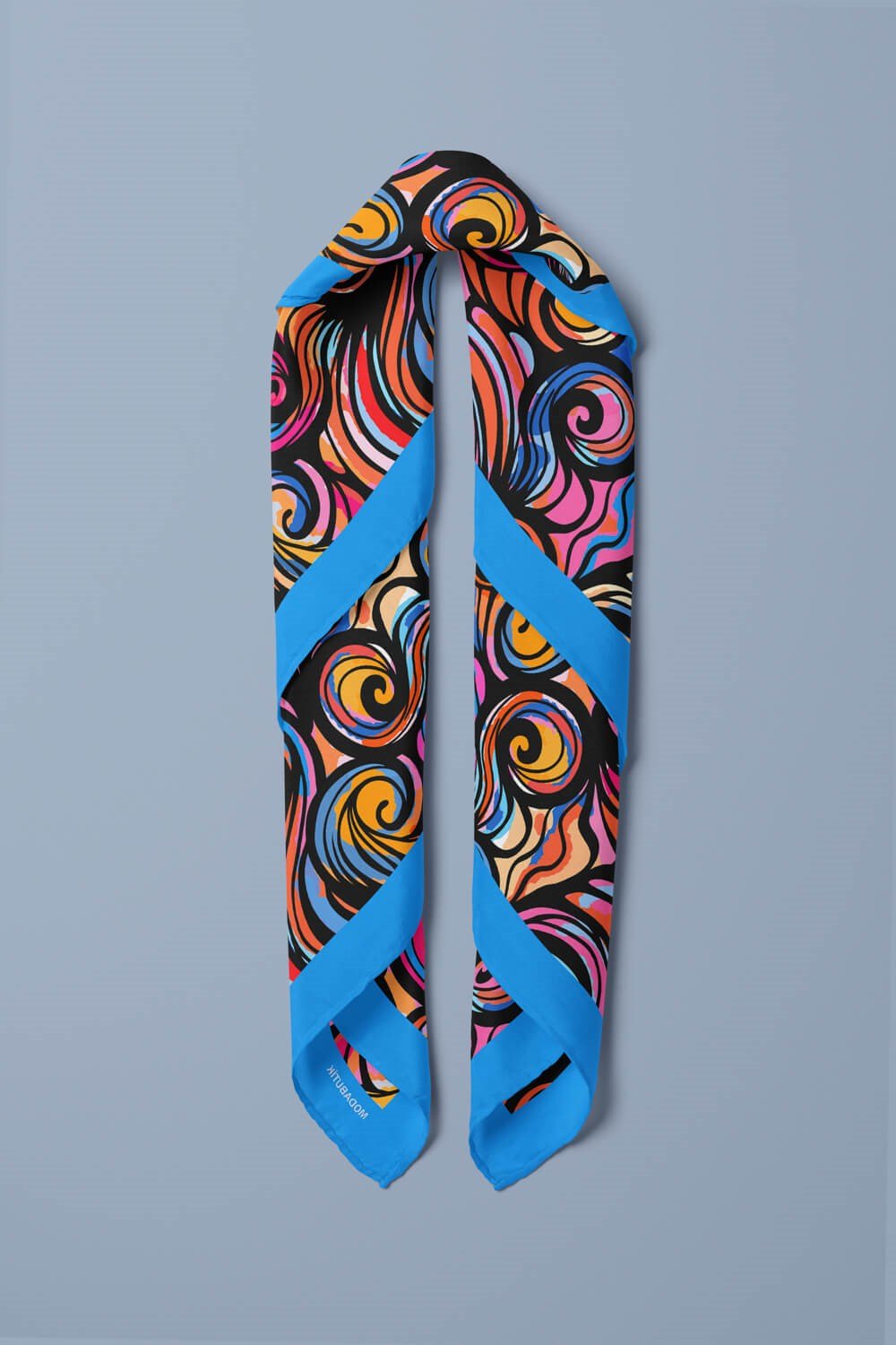 Violla D48 Kadın Egzotik Desenli Bandana 50x50 Mor DG0291-22