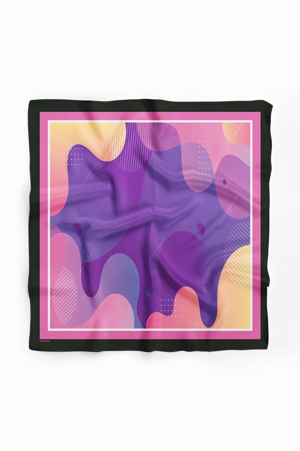Violla C77 Kadın Mavi Soyut Desenli 50x50 Bandana DG01681-22