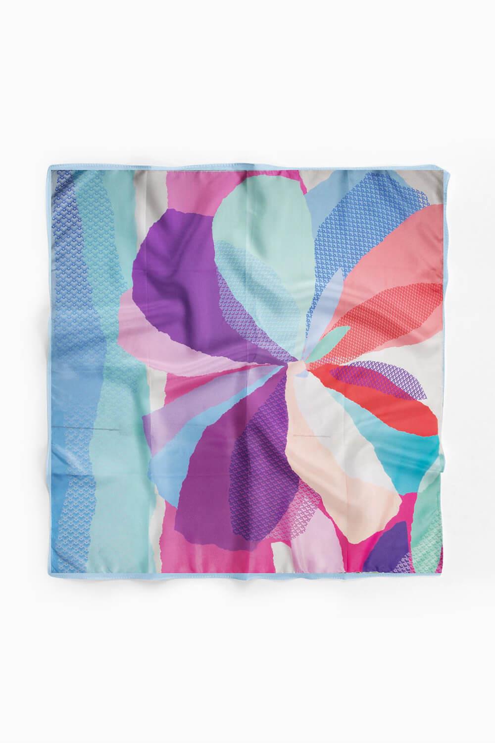 %100 İpek Kadın Desenli Bandana 80x80