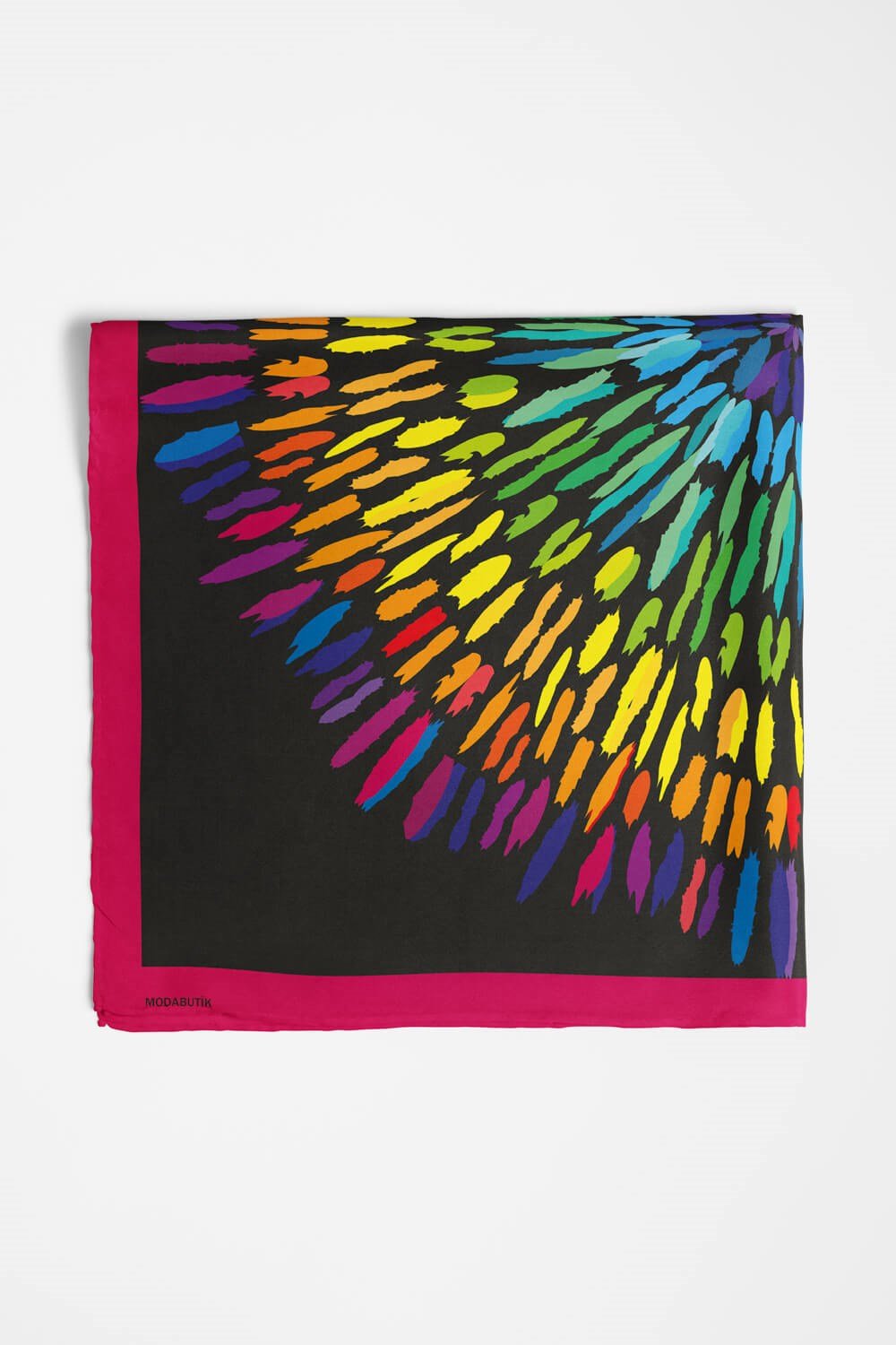 Violla Y67 Kadın Yıldız Desenli Bandana 50x50 Yeşil Mavi DG0345-22