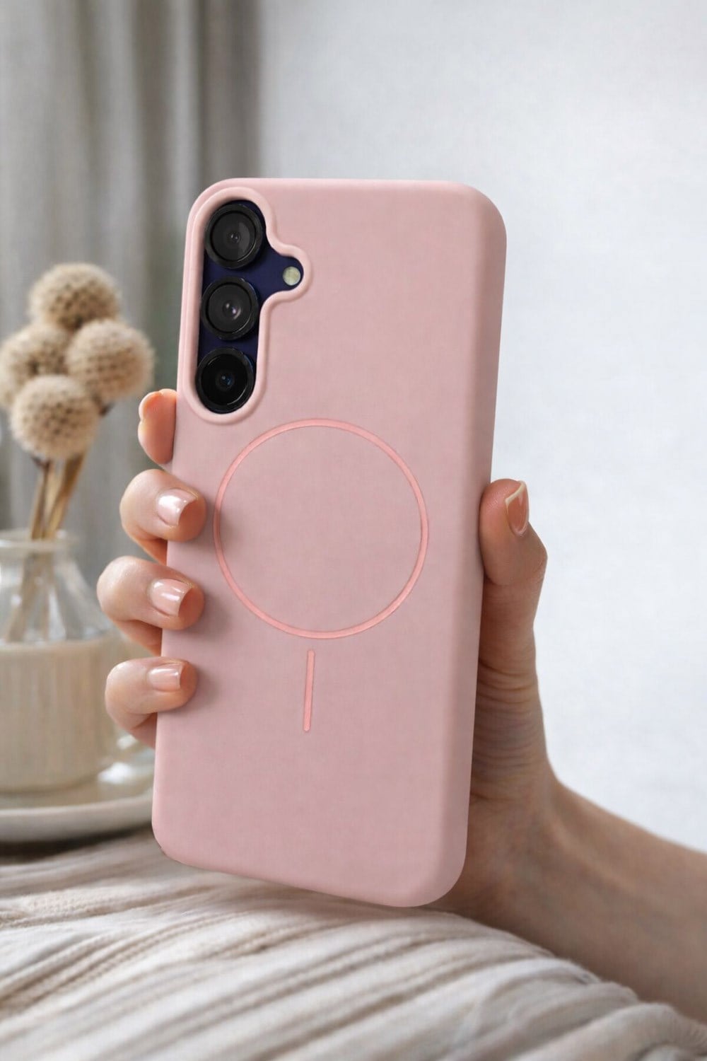 Samsung Galaxy S23 Plus Kılıf – İçi Kadife – MagSafe Uyumlu – Pembe Renk – Telefon Kılıfı