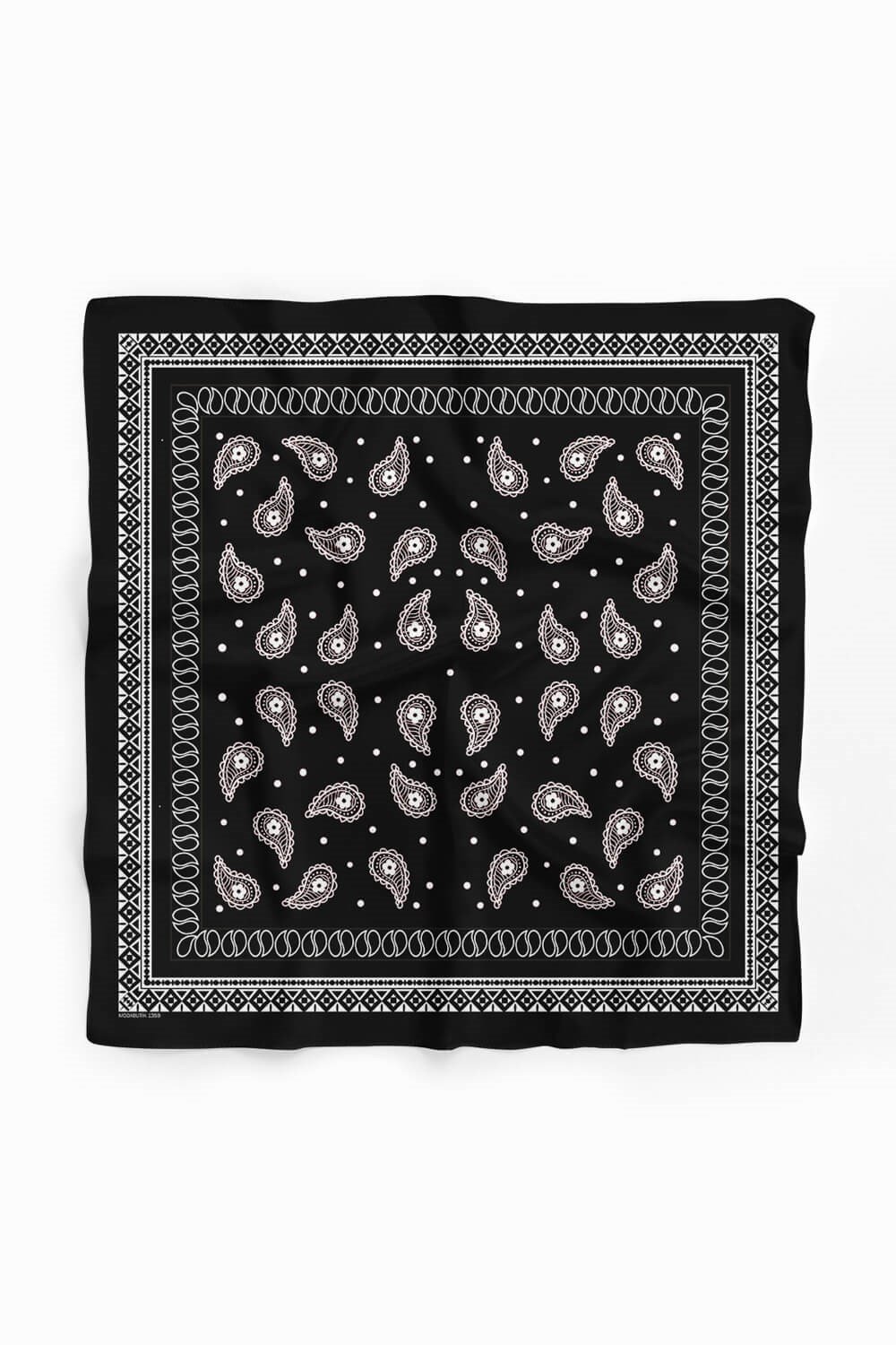 Violla F46 Kadın Siyah Beyaz Şal Desenli 50x50 Bandana HYL DG01359-22