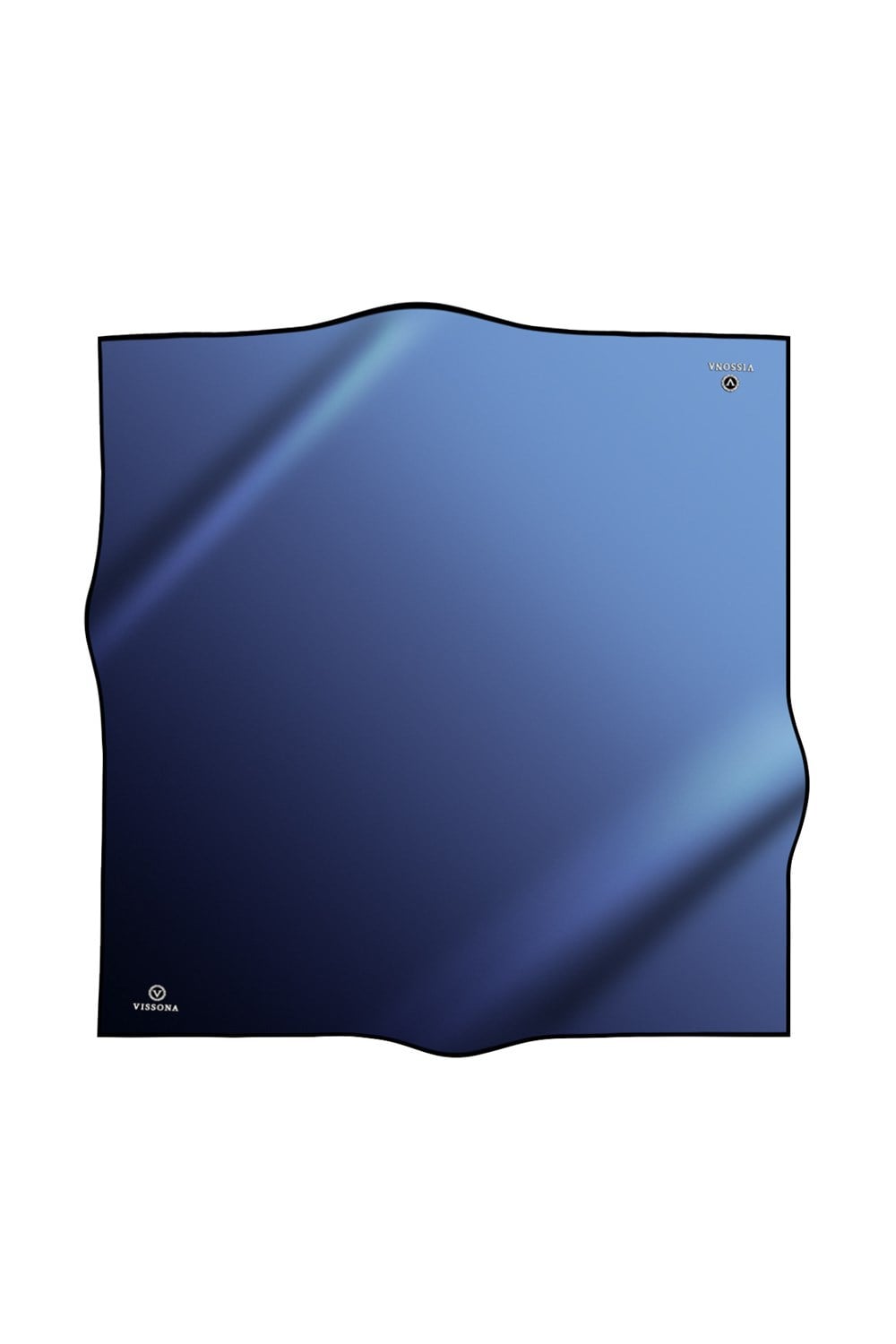 % 57 İPEK % 43 VİSKON Twill İpek Degrade Desenli Lacivert - Buz Mavisi Renkli 90x90 Eşarp Dikim Şekli : El Dikişi