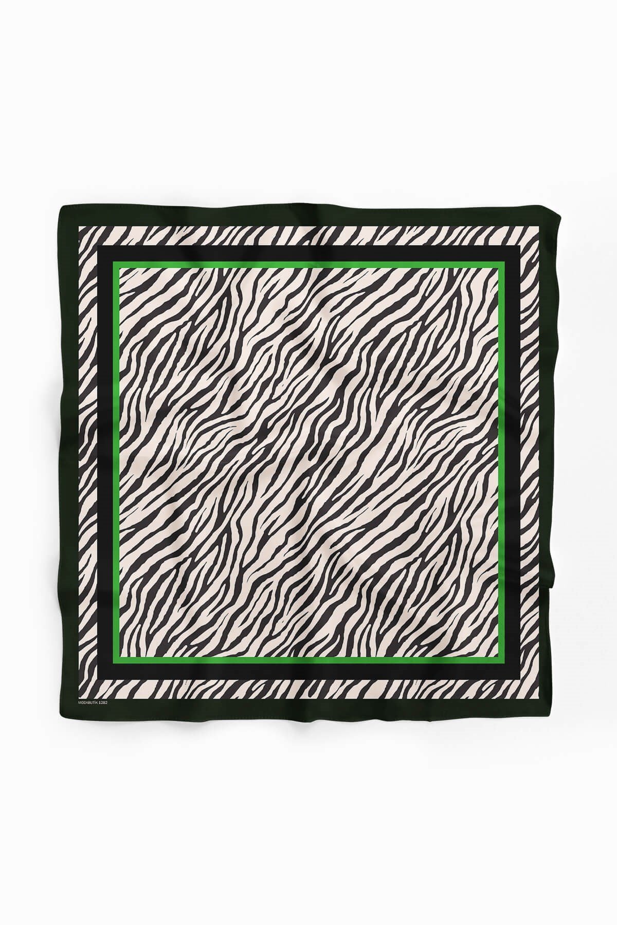 Violla Kadın Siyah Beyaz Zebra Desenli 50x50 Bandana HYL DG01282-22