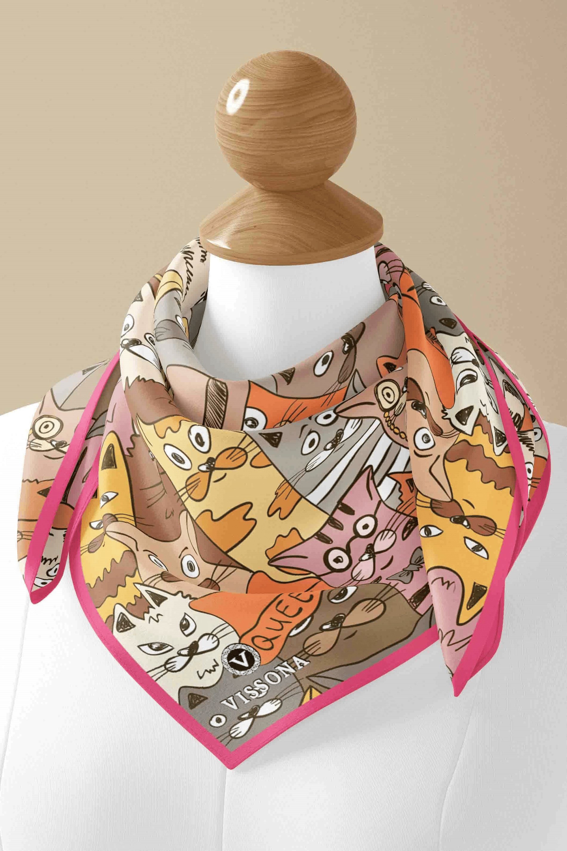 100% Silk Headscarf for Women - 22