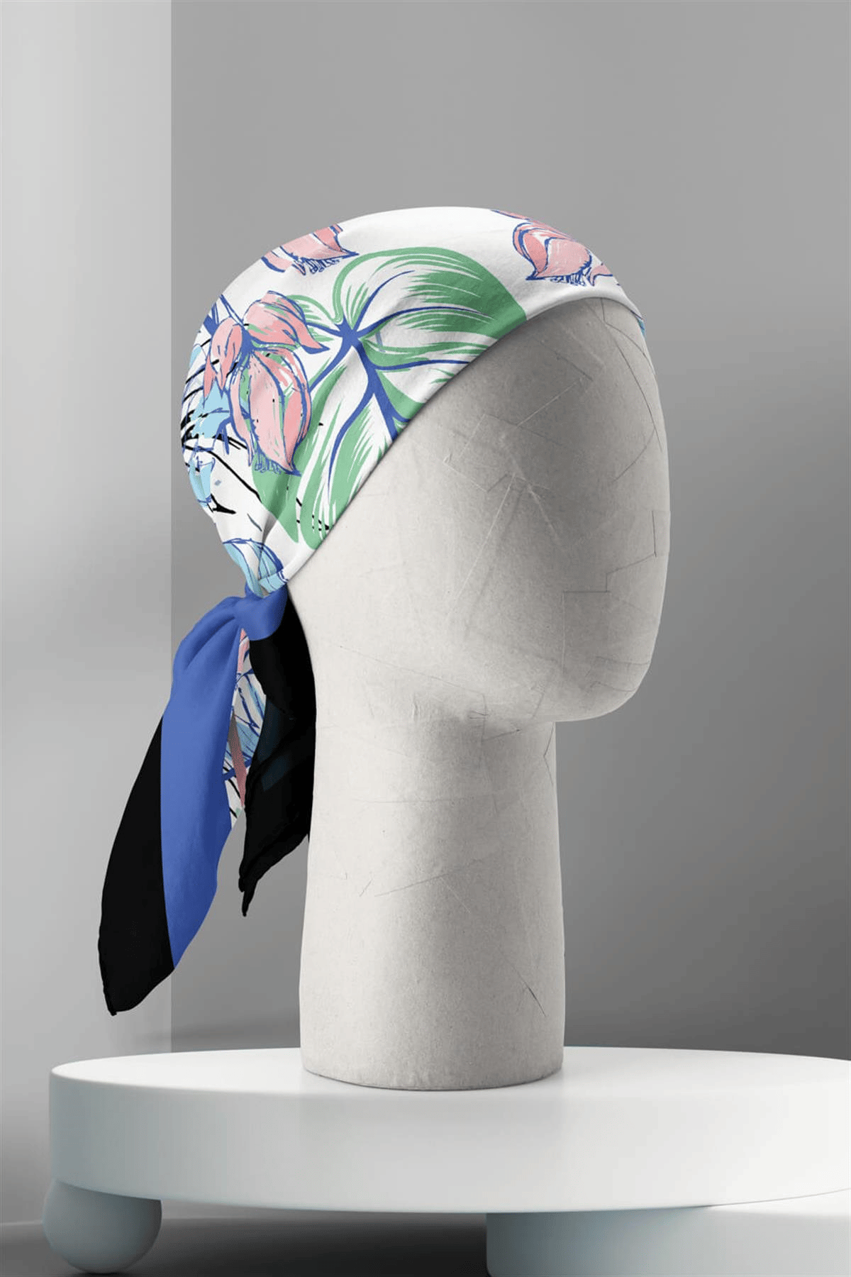 A100 Kadın Yeşil Yaprak Desenli 50x50 Bandana HYL DG01349-22