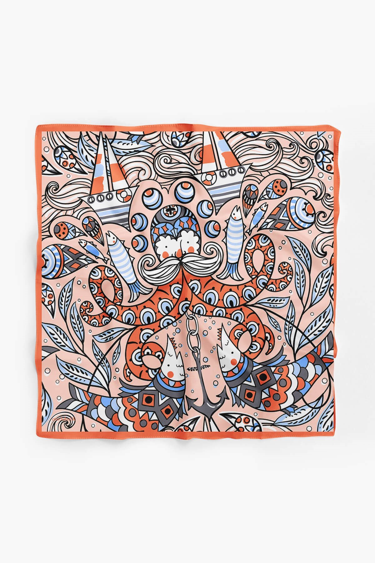 B12  Violla Balık Desenli Bandana