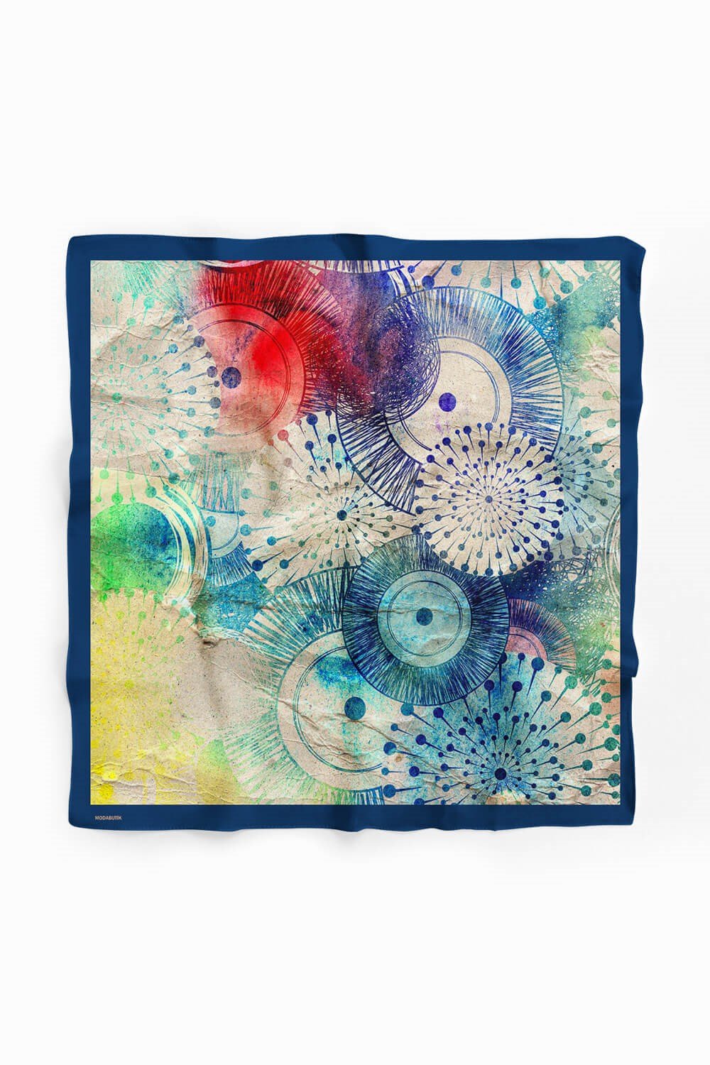 Violla Y41 Kadın Egzotik Desenli Bandana 50x50 Mavi DG0272-22